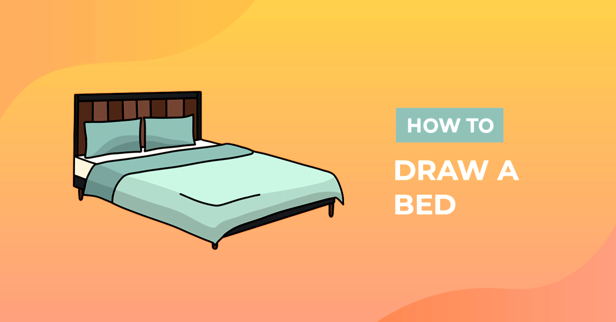 how to draw a bed