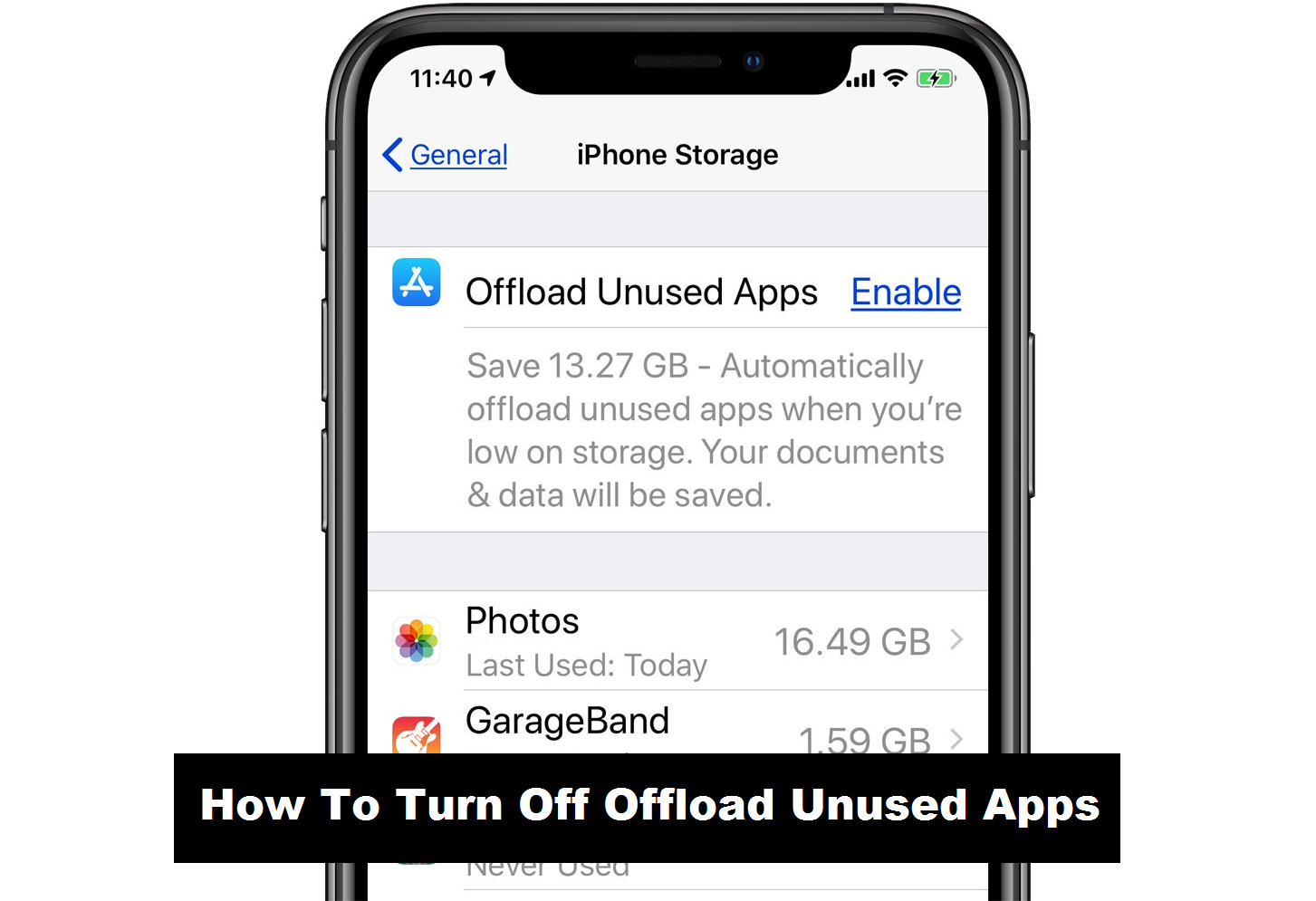 how to turn off offload unused apps